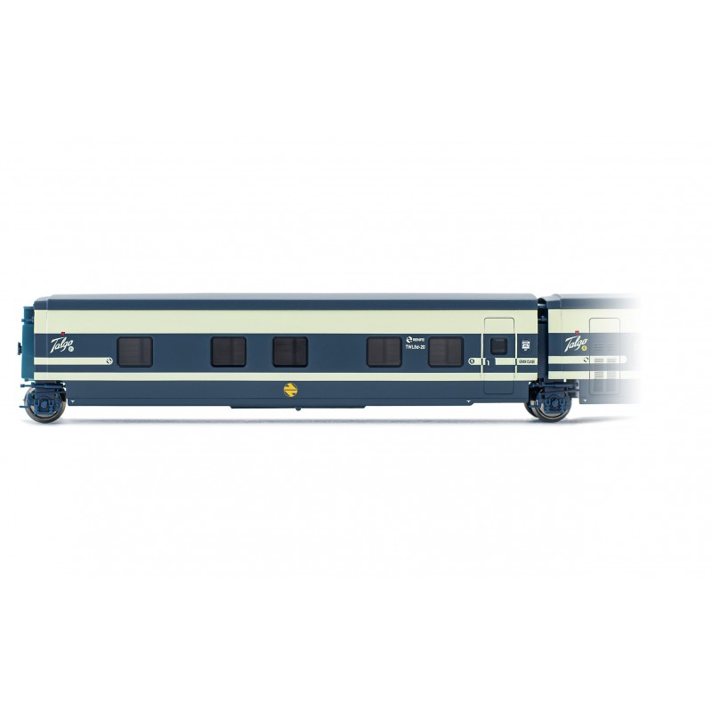 RENFE, Trenhotel Talgo, sleeping coach with door on the left side in original blue/beige livery, period IV- Electrotren E3360