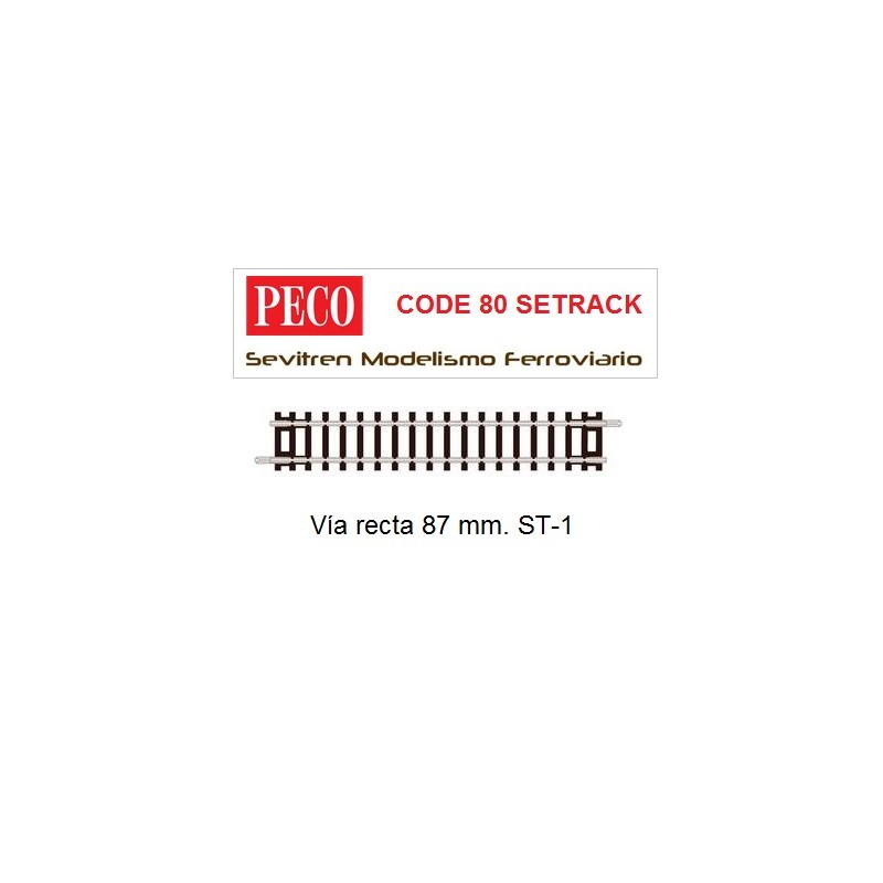 Vía recta 87 mm. ST-1 (Peco Code 80 Setrack)