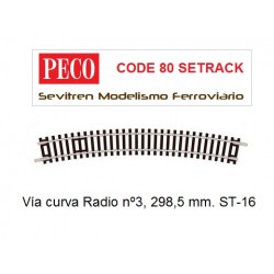 ST-16 Standard Curve, 3rd Radius (Peco Code 80 Setrack)