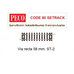 ST-2 Short Straight (Peco Code 80 Setrack)