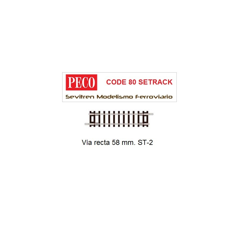 Vía recta 58 mm. ST-2 (Peco Code 80 Setrack)