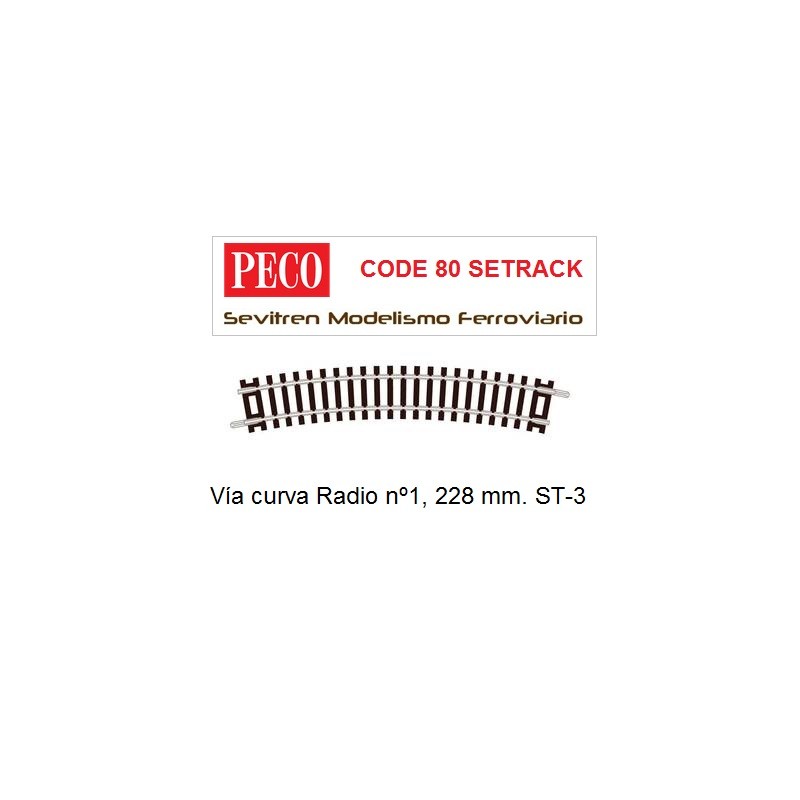 Shipping Included Peco St-3 Setrack 1St Radius Standard Curve