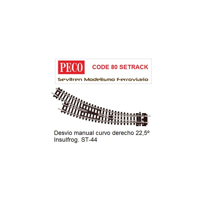 ST-44 Curved Turnout, Right Hand (Peco Code 80 Setrack)