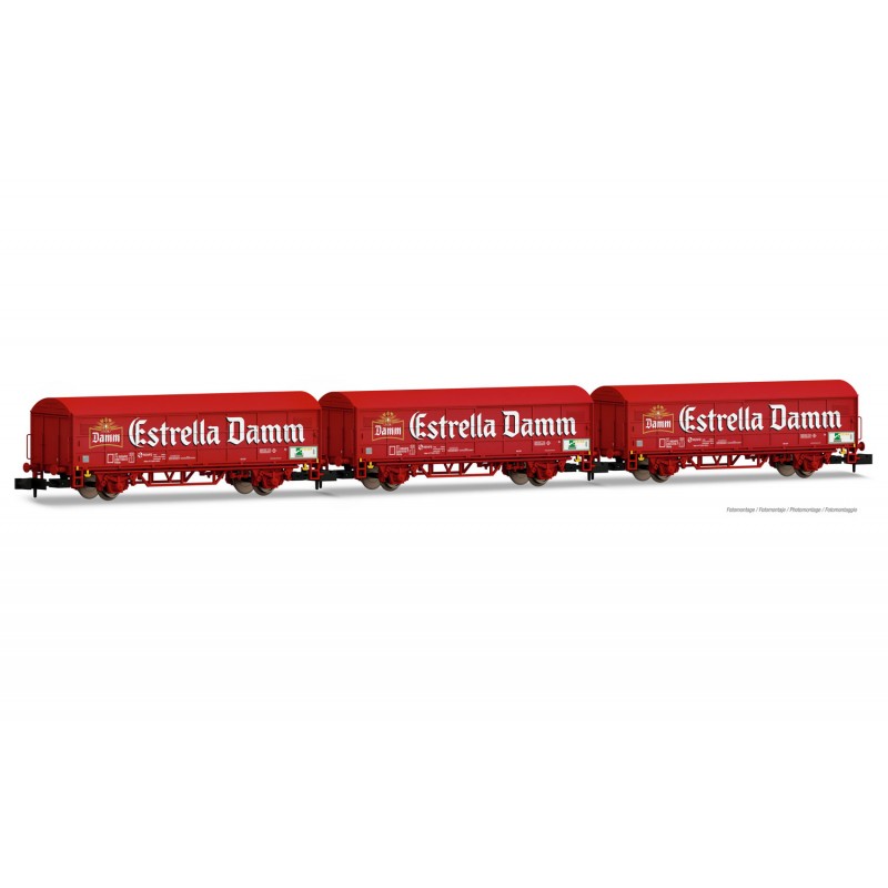 RENFE, 2-unit pack JPD wagon, Estrella Damm red livery, period V - Arnold HN6529
