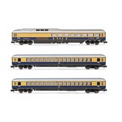 Arnold HN4314 DB, 3-unit pack coaches "Rheingold", one restaurant car and two coaches type Apmh, blue/beige, period III