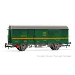 RENFE, 2-axle wagon J2, green/yellow livery "tren taller Oviedo", period IV - Electrotren HE6018