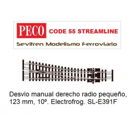 PECO SL-E391F - N Gauge Codice 55 Piccolo Raggio - Destra Electrofrog Punto - 1s 5050881006009 - Foto 3