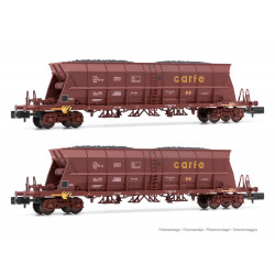 RENFE, 2-unit pack 4-axle coal hopper wagons Faoos "SEMAT / CARFE", brown livery, ep. IV-V Arnold HN6551