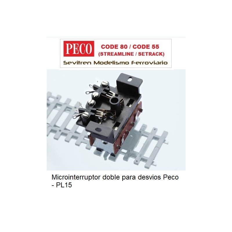 Microinterruptor doble para desvios Peco - PL15