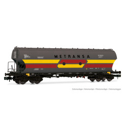 RENFE, vagón tolva de 4 ejes Uacs con paredas redondas, decoración gris oscuro, «Metransa», ép. IV  Arnold HN6557