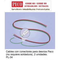 Cables con conectores para desvíos Peco (no requiere soldadura), 2 unidades. PL-34