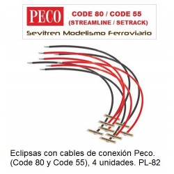 Eclipsas con cables de conexión Peco. (Code 80 y Code 55), 4 pares. PL-82