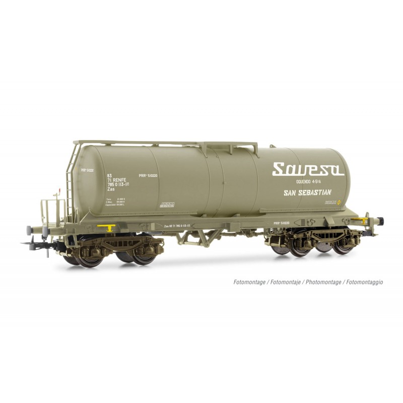 RENFE, 4-axle wine tank wagon "Savesa", grey livery, period IV-V- Electrotren HE6028