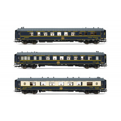 CIWL, Set 3 coches, coche "Riviera" nº2979 + coche "Anatolie" nº2869 + coche "Flèche d'Or" nº4159, ep V-VI - Jouef HJ4156