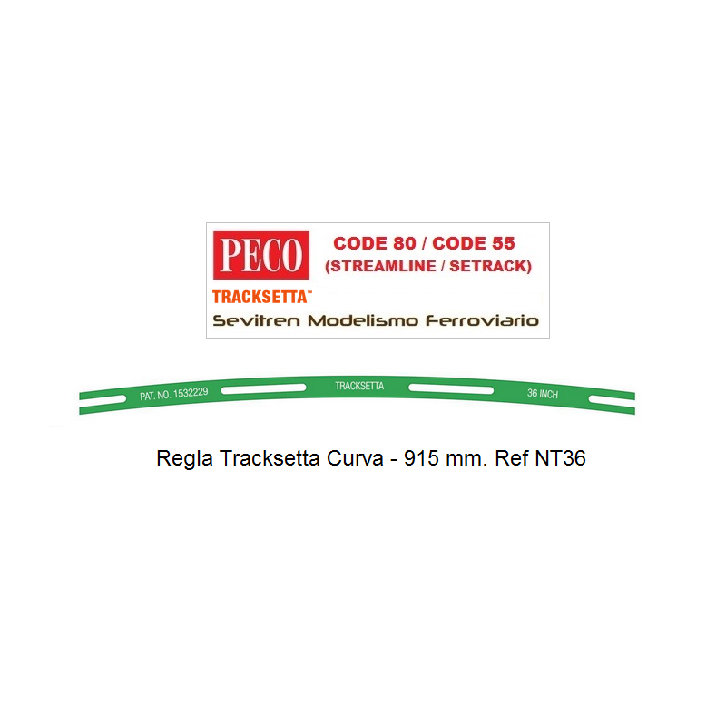 Regla Tracksetta Curva - 915 mm. Ref NT-36