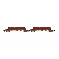 RENFE, 2-unit pack 4-axle hopper wagons Faoos "TRANSFESA", brown livery, ep. IV-V. Arnold HN6617