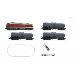 H0,  z21 start digital set: Diesel locomotive class 132 with tank wagon train, DR  - Roco 5110002