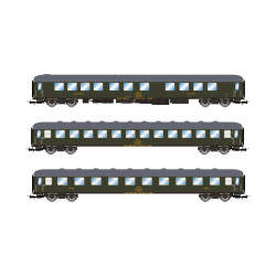 RENFE, 3-unit set Expreso "Costa Brava", RRR-8000 + BB (new bodyshell) + BBL, olive green livery, ep. IV. Electrotren HE4020