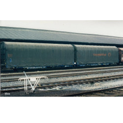 SNCF, vagón de 3 ejes Lails con toldo, decoración gris con logo «Transfesa» grande, ép. IV-V- Electrotren HE6043