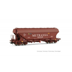 RENFE, vagón tolva de 4 ejes TT5 con paredes planas, decoración rojo oxido, «Metransa», ép. IV- Electrotren HE6068