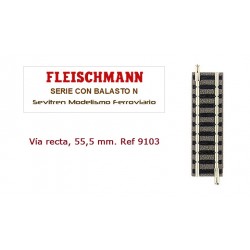 Straight Railtrack 55,5 mm. Ref 9103 (Fleischmann N)