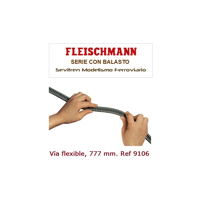 Flexible track with bendable track bed, length 777 mm.. Ref 9106 (Fleischmann N)