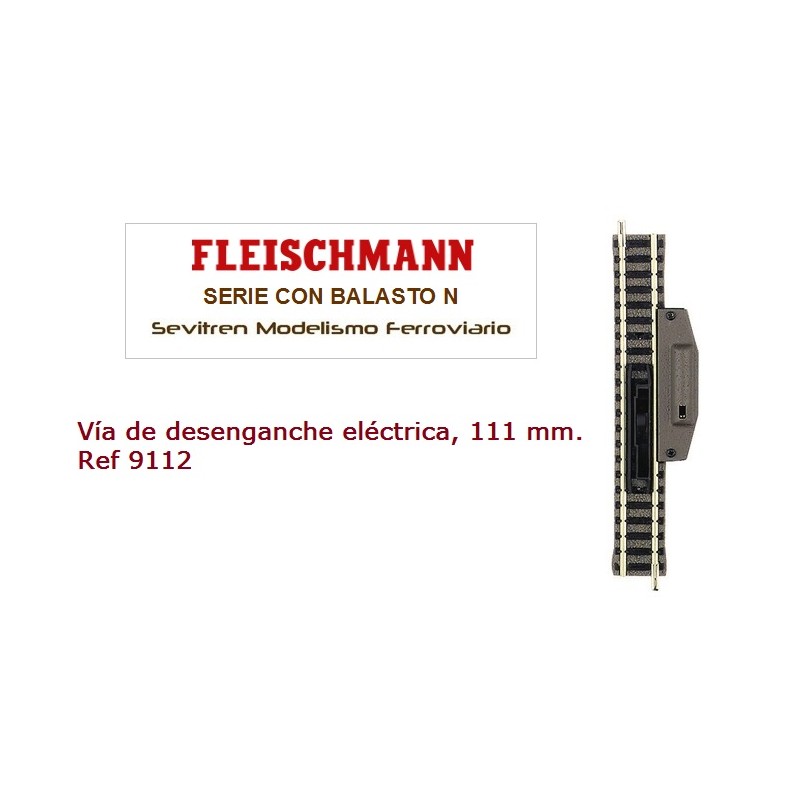 Uncoupler track with electric motor, length 111 mm. Ref 9112 (Fleischmann N)
