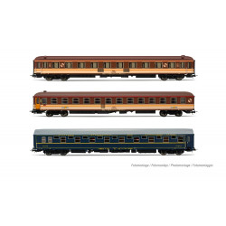 RENFE, 3-unit pack Estrella "Media Luna" coaches (1st class 12100 + sleeping 7100 + sleeping T2), ep. IV. Electrotren HE4016