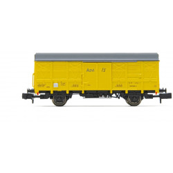 AZVI vagón cerrado 2 ejes  J-400.000 decoración amarilla, ép VI Arnold HN6517-1