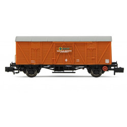 RENFE, vagón cerrado 2 ejes J-300.000. Tren de rescate  decoración naranja, ép. IV  Arnold HN6555-1