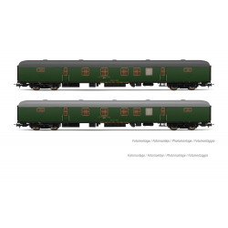 RENFE, set de 2 furgones postales DGDC-3000, decoración verde oliva, ép. III-IV - Electrotren HE4013