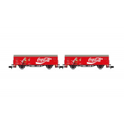 RENFE, set de 2 vagones cerrados de 2 ejes JPD, «Coca-Cola», ép. IV- Arnold HN6645