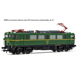 RENFE, electric locomotive 279, green-yellow livery, period IV. Electrotren HE2005