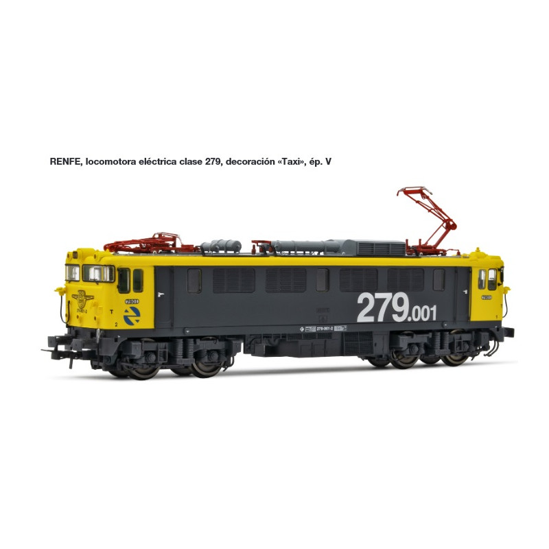 RENFE, electric RENFE, electric locomotive 279, "Taxi" livery, period V. DCC. Electrotren HE2006D