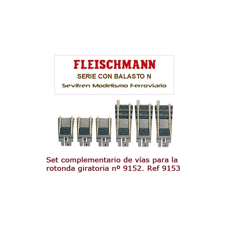 Set complementario de vías para la rotonda giratoria nº 9152. Ref 9153 (Fleischmann N Balasto)