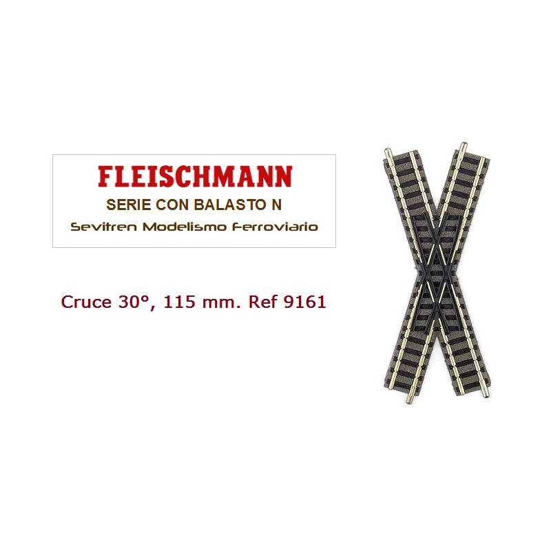 Crossover 30°, length 115 mm. Ref 9161 (Fleischmann N)