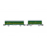 RENFE, set of closed wagons, green/yellow livery, "Tren Taller Oviedo", 1 wagon J2 and 1 wagon J1, ep. IV-V. Arnold HN6577