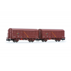 RENFE, 2-unit pack 2-axle closed wagon J2 "vagones aislantes" period IV-V- Arnold HN6518