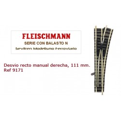 Right hand standard point for manual operation, length 111 mm. Ref 9171 (Fleischmann N)