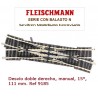 Desvío doble derecho, manual, 15°, 111 mm. Ref 9185 (Fleischmann N Balasto)
