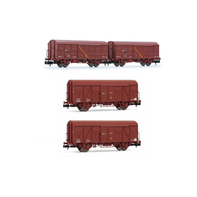 Lote Sevitren 34. Closed wooden wagons 1 Ep IV. Arnold HN6518+HN6520