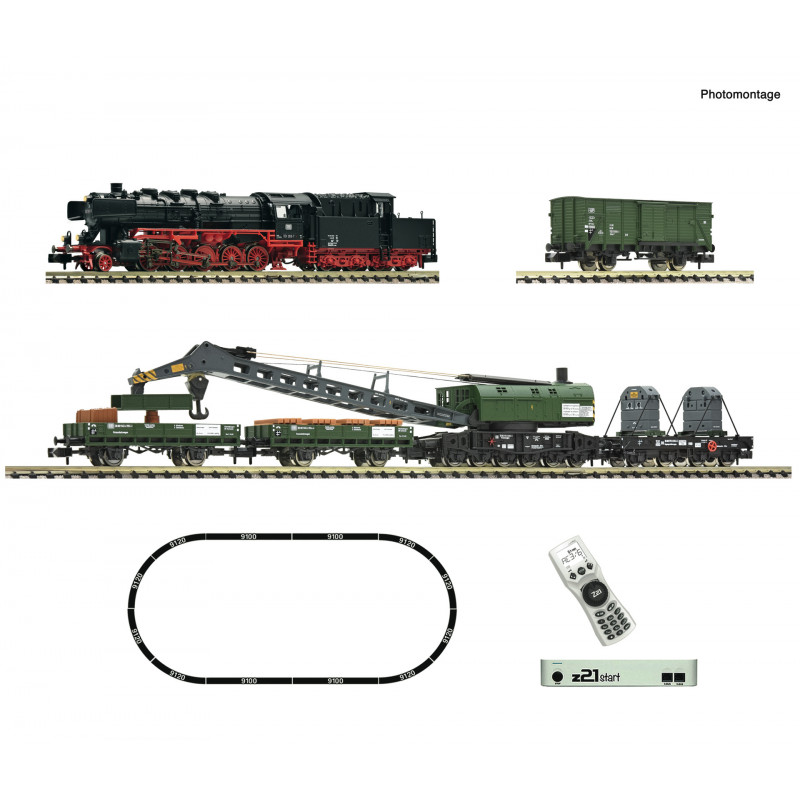 Set de iniciación digital z21 start: Locomotora de vapor serie 051 con tren grúa, DB Fleischmann 5170004