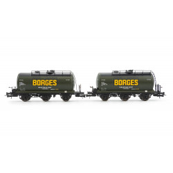 RENFE, set de 2 vagones cisternas de 3 ejes, «Borges», ép. III- Electrotren HE6052