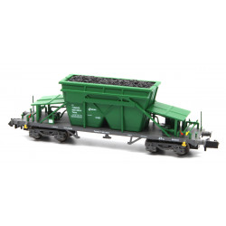 Hopper Wagon TT9 Green-Gray Renfe Epoch V - Mftrain N34927