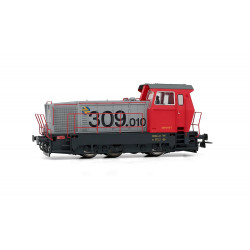 RENFE, locomotora de maniobras diésel 309, decoración roja/gris, ép V-Digital sonido. Electrotren HE2014S