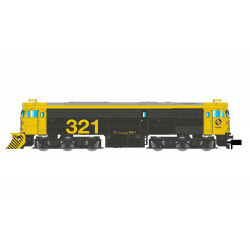 RENFE, locomotora diesel 321-025, con quitanieves, decoración gris/amarillo, ép. V. Sonido - Arnold HN2632S