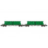 RENFE Mercancías, 2-unit pack 4-axle hopper wagons Faoos, green, ep.V-VI - Arnold HN6670