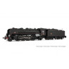 SNCF, locomotora de vapor 141R 568, tender de carbón remachado, decoración negro/rojo, ép. III- Arnold HN2546