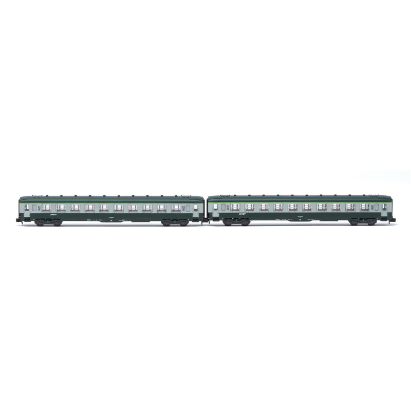 SNCF, 2-unit pack DEV AO coaches (2 x B10), green/grey with logo nuille, ep. IV- Arnold HN4449