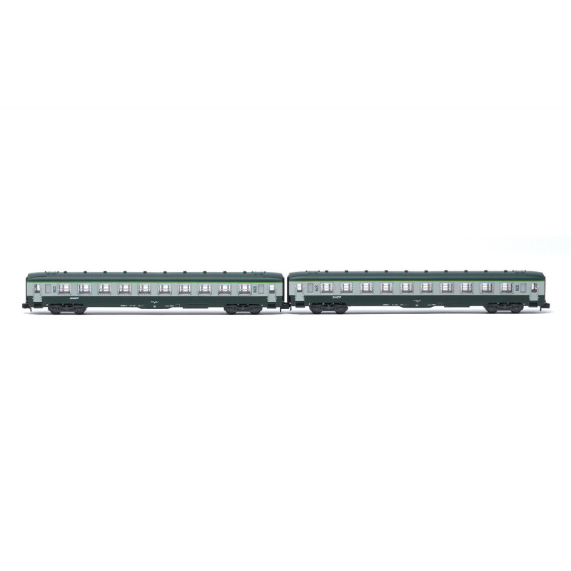 SNCF, 2-unit pack DEV AO coaches (2 x B10), green/grey with logo nuille, ep. IV- Arnold HN4449
